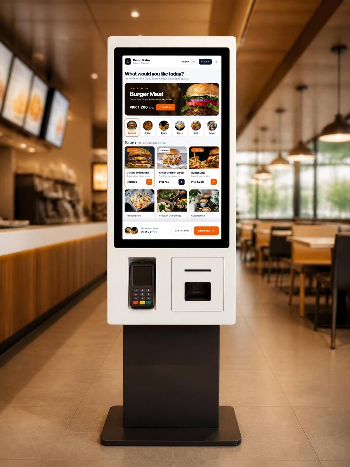 Self-ordering kiosks